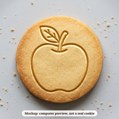 Apple cookie stamp - cookie mockup, a computer preview, not a real cookie