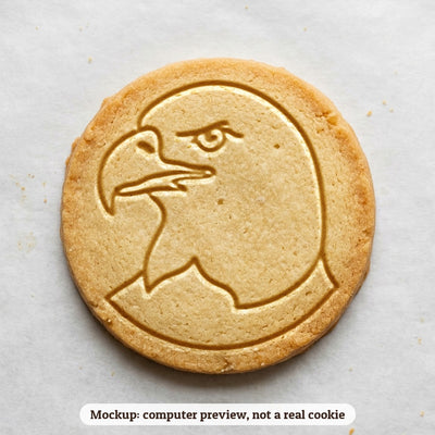 Bald Eagle Head cookie stamp - cookie mockup, a computer preview, not a real cookie