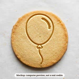 Balloon cookie stamp - cookie mockup, a computer preview, not a real cookie