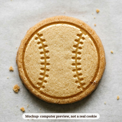 Baseball cookie stamp - cookie mockup, a computer preview, not a real cookie