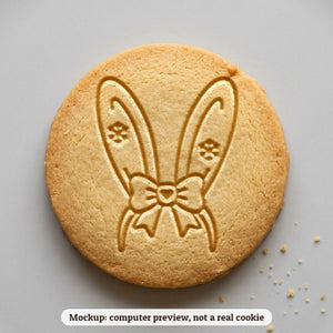 Bunny Ears cookie stamp - cookie mockup, a computer preview, not a real cookie
