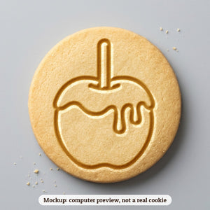 Caramel Apple cookie stamp - cookie mockup, a computer preview, not a real cookie