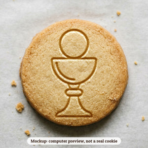 Chalice and Host cookie stamp - cookie mockup, a computer preview, not a real cookie