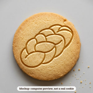 Challah Bread cookie stamp - cookie mockup, a computer preview, not a real cookie