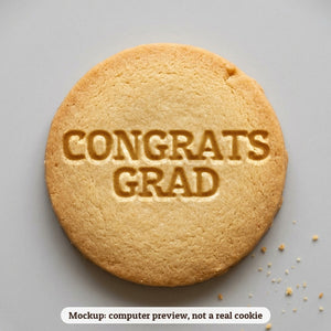 Congrats Grad cookie stamp - cookie mockup, a computer preview, not a real cookie