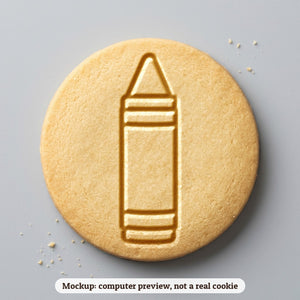 Crayon cookie stamp - cookie mockup, a computer preview, not a real cookie