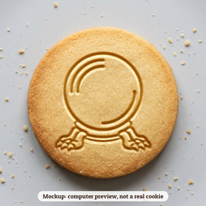 Crystal Ball cookie stamp - cookie mockup, a computer preview, not a real cookie