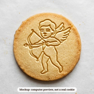 Cupid cookie stamp - cookie mockup, a computer preview, not a real cookie