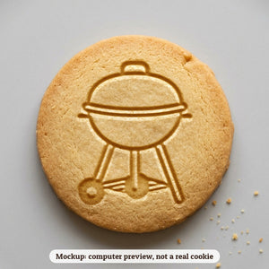 Grill cookie stamp - cookie mockup, a computer preview, not a real cookie