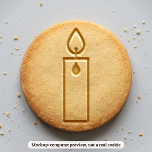 Hanukkah Candle cookie stamp - cookie mockup, a computer preview, not a real cookie