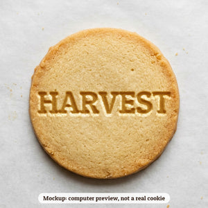 Harvest cookie stamp - cookie mockup, a computer preview, not a real cookie