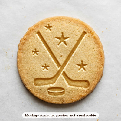 Hockey cookie stamp - cookie mockup, a computer preview, not a real cookie