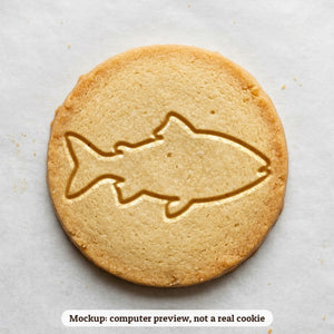 Ichthys Fish cookie stamp - cookie mockup, a computer preview, not a real cookie