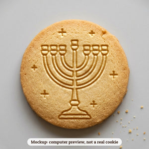 Menorah cookie stamp - cookie mockup, a computer preview, not a real cookie
