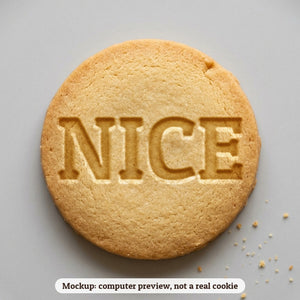 Nice cookie stamp - cookie mockup, a computer preview, not a real cookie