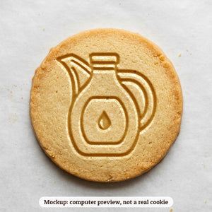 Oil Jug cookie stamp - cookie mockup, a computer preview, not a real cookie