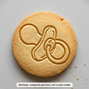 Pacifier cookie stamp - cookie mockup, a computer preview, not a real cookie