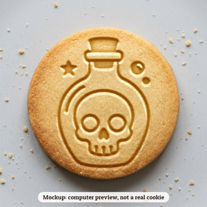 Potion Bottle cookie stamp - cookie mockup, a computer preview, not a real cookie
