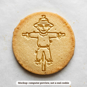 Scarecrow cookie stamp - cookie mockup, a computer preview, not a real cookie