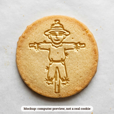 Scarecrow cookie stamp - cookie mockup, a computer preview, not a real cookie