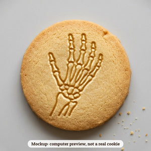 Skeleton Hand cookie stamp - cookie mockup, a computer preview, not a real cookie