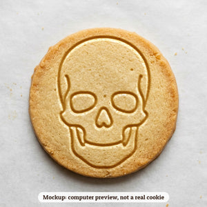 Skull cookie stamp - cookie mockup, a computer preview, not a real cookie