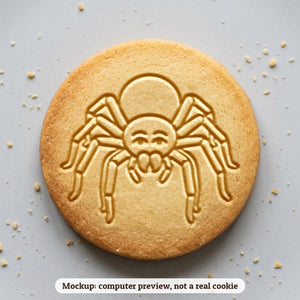 Spider cookie stamp - cookie mockup, a computer preview, not a real cookie