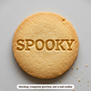 Spooky cookie stamp - cookie mockup, a computer preview, not a real cookie