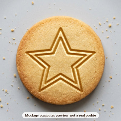 Star cookie stamp - cookie mockup, a computer preview, not a real cookie