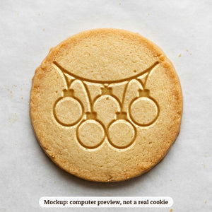 String of Lights cookie stamp - cookie mockup, a computer preview, not a real cookie