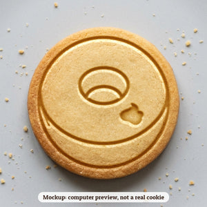 Sufganiyot cookie stamp - cookie mockup, a computer preview, not a real cookie