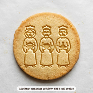 Three Wise Men cookie stamp - cookie mockup, a computer preview, not a real cookie