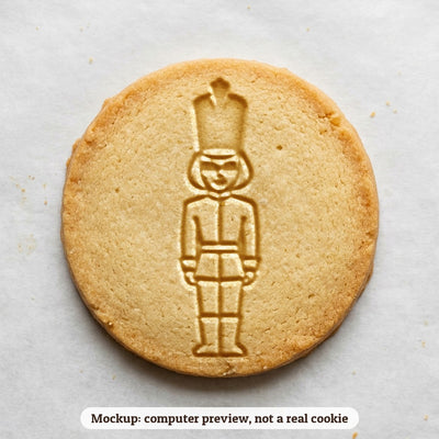 Toy Soldier cookie stamp - cookie mockup, a computer preview, not a real cookie