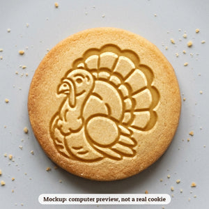 Turkey cookie stamp - cookie mockup, a computer preview, not a real cookie