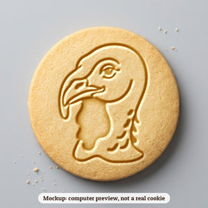 Turkey Face cookie stamp - cookie mockup, a computer preview, not a real cookie