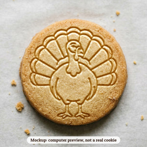 Turkey Fanned Tail cookie stamp - cookie mockup, a computer preview, not a real cookie