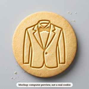 Tuxedo cookie stamp - cookie mockup, a computer preview, not a real cookie