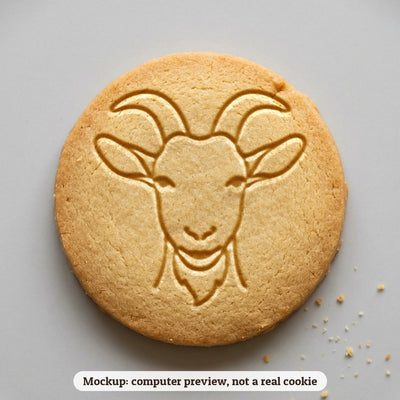 Year of the Goat cookie stamp - cookie mockup, a computer preview, not a real cookie