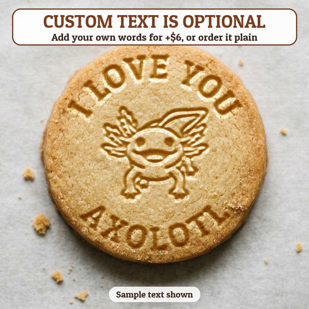 Axolotl with optional custom text