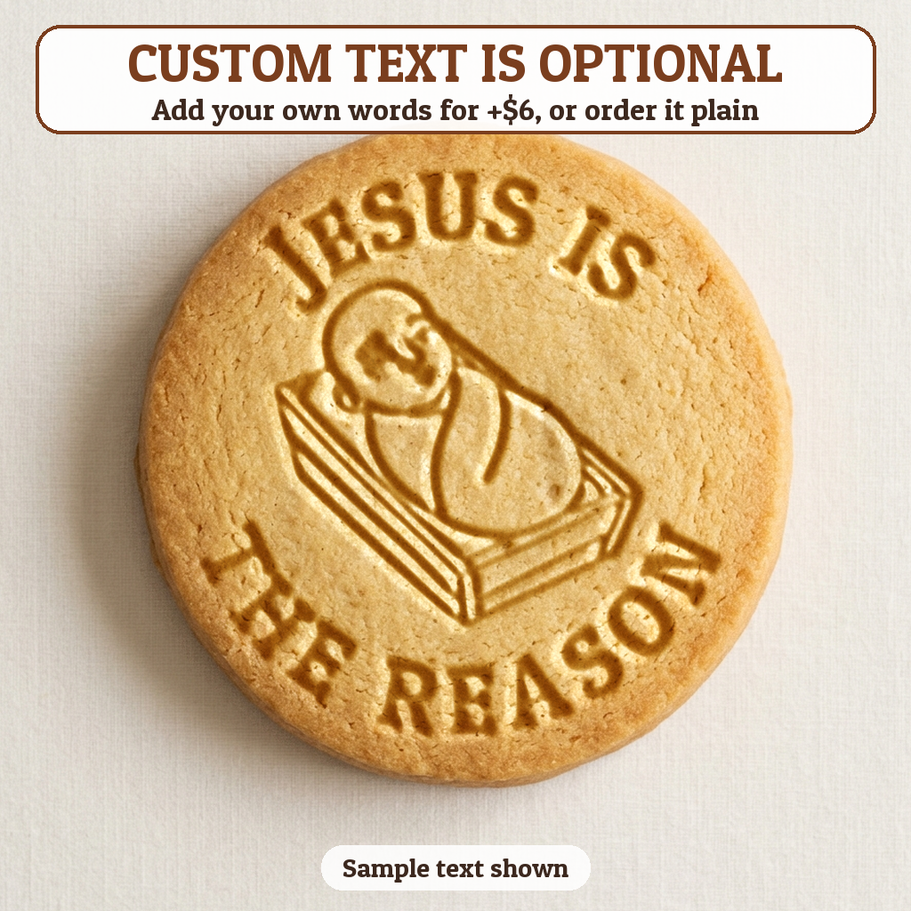 Baby in the Manger with optional custom text