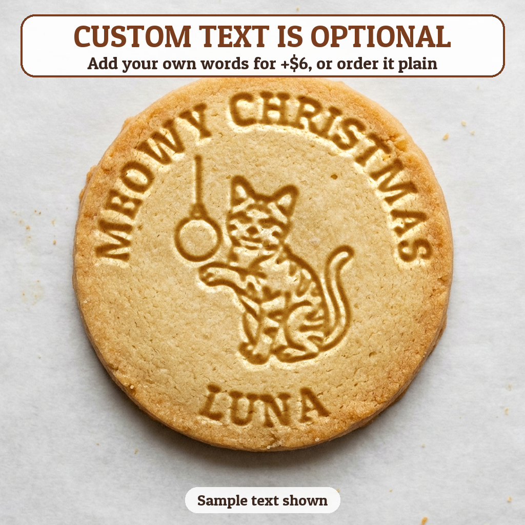 Cat and Ornament with optional custom text