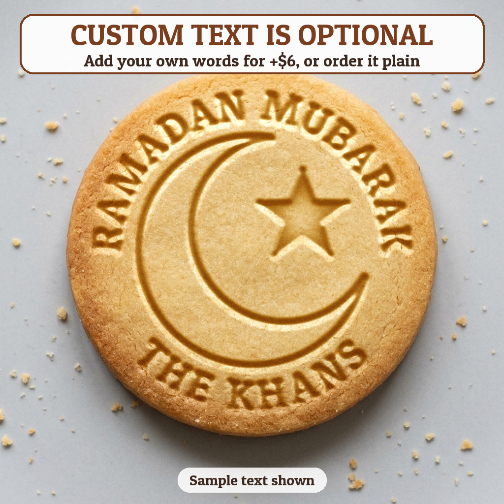 Crescent Moon & Star with optional custom text
