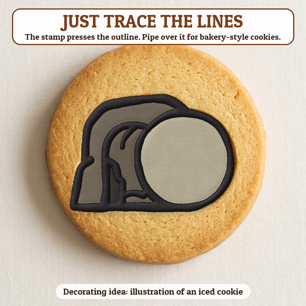Empty Tomb cookie traced with icing, iced decorating idea