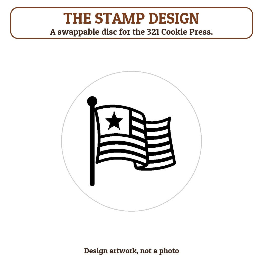 American Flag cookie stamp - the stamp design artwork