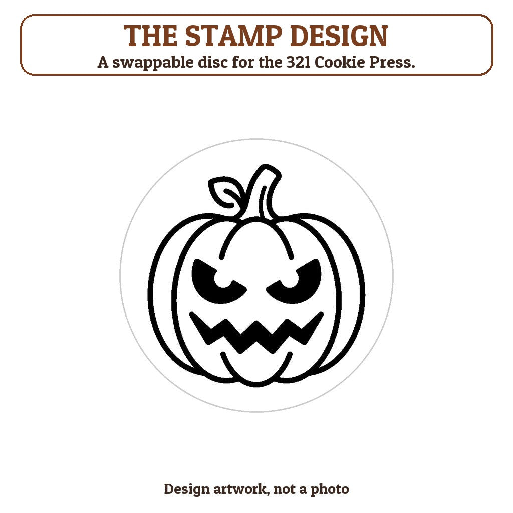 Angry Jack-O-Lantern cookie stamp - the stamp design artwork