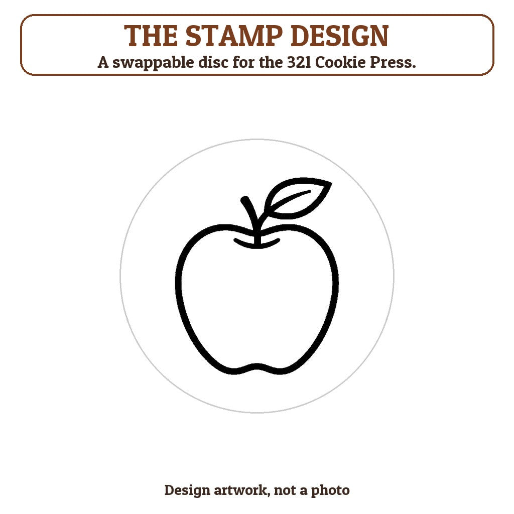 Apple for the Teacher cookie stamp - the stamp design artwork
