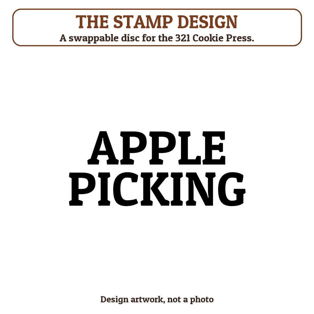 Apple Picking cookie stamp - the stamp design artwork