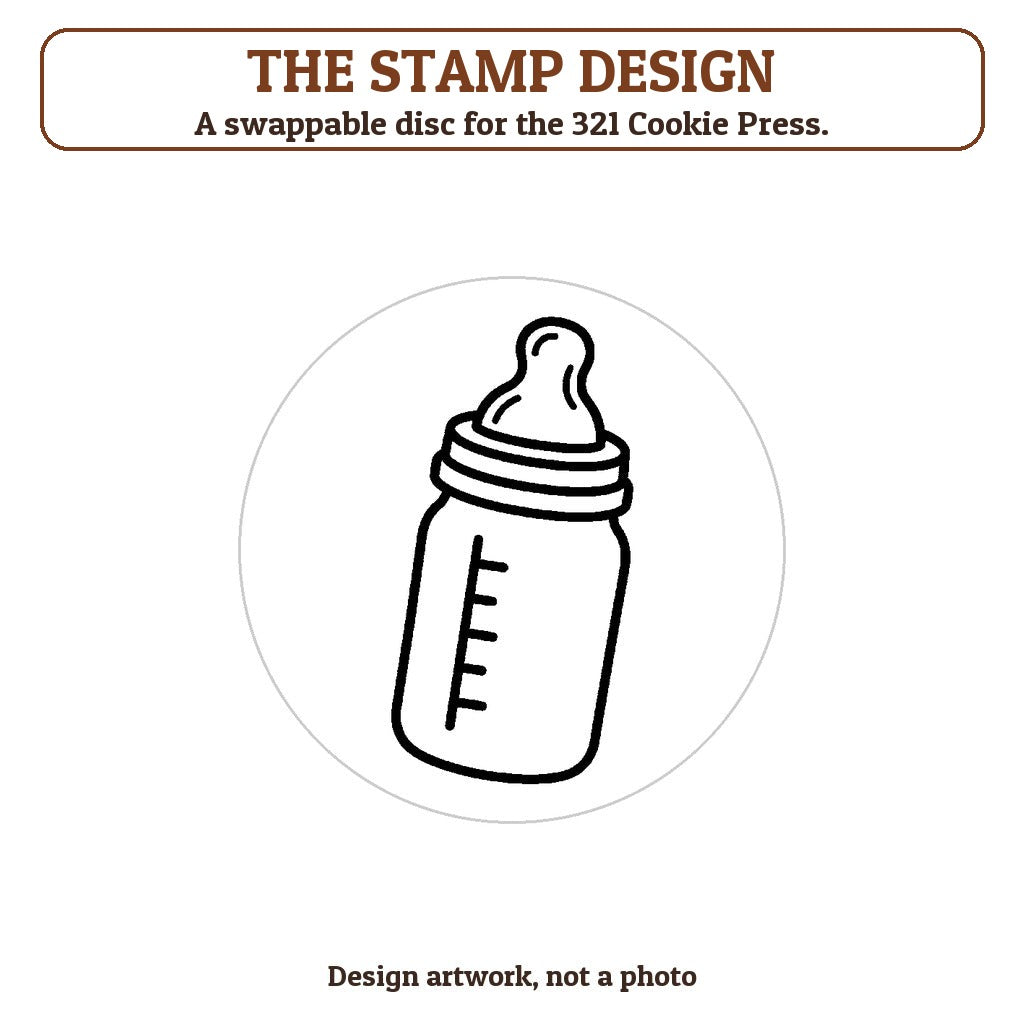 Baby Bottle cookie stamp - the stamp design artwork