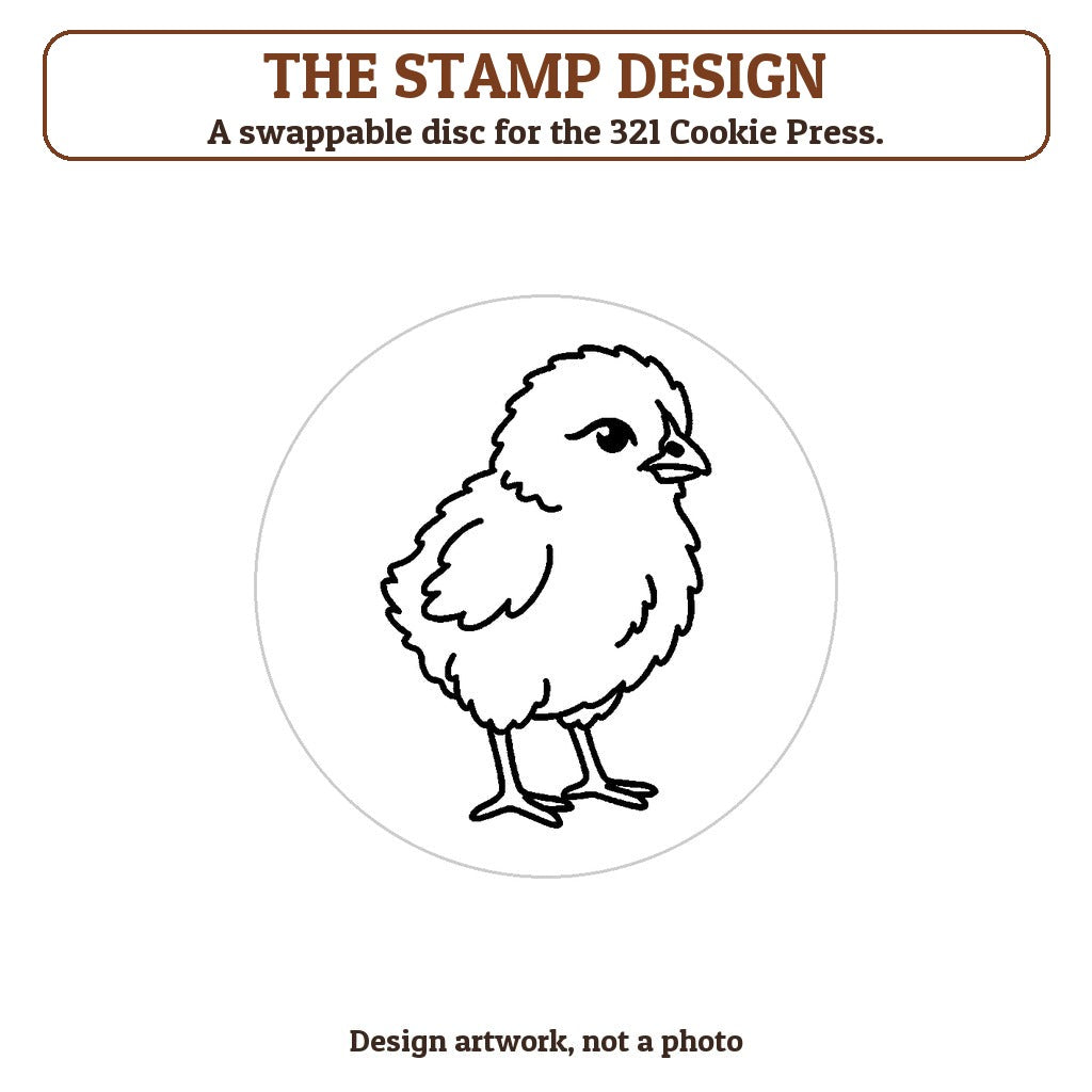 Baby Chick cookie stamp - the stamp design artwork
