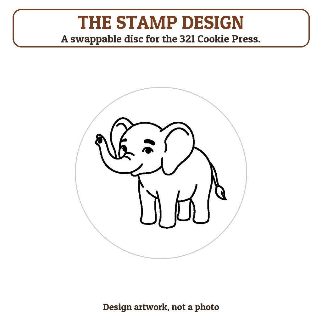 Baby Elephant cookie stamp - the stamp design artwork